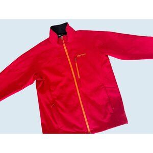 MARMOT Red Soft Shell Water Resistant Windproof Full Zip Jacket Sz L